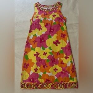 Lilly Pulitzer Hotty Pink Floral Punch Shift Dress Size 6